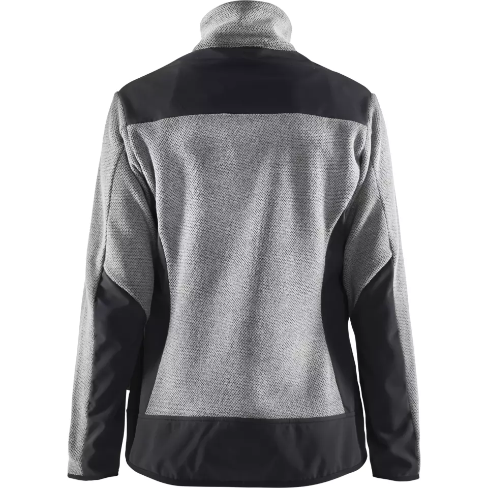 Blåkläder 594325369099, Ladies' Softshell Knitted Jacket, Grey Melange/Black, image 4, gallery thumbnail