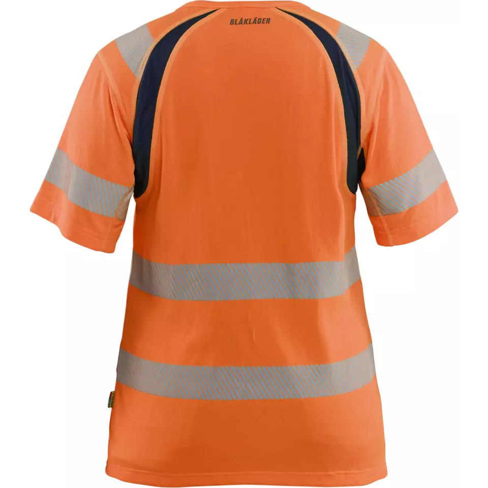Blaklader 350325375389, High Vis Ladies T-Shirt, Orange/Navy Blue, image 4, gallery thumbnail