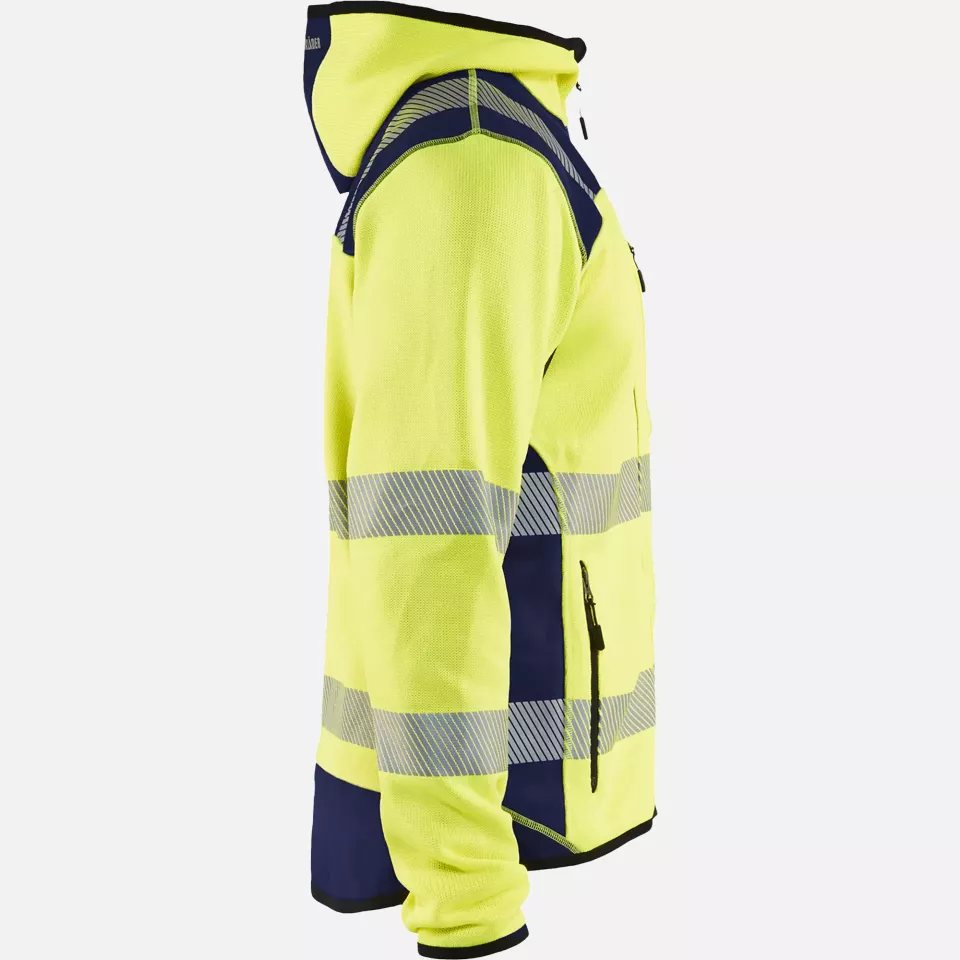 Blaklader 492321203389, High Vis Knitted Jacket, Yellow/Navy Blue, image 2, gallery thumbnail
