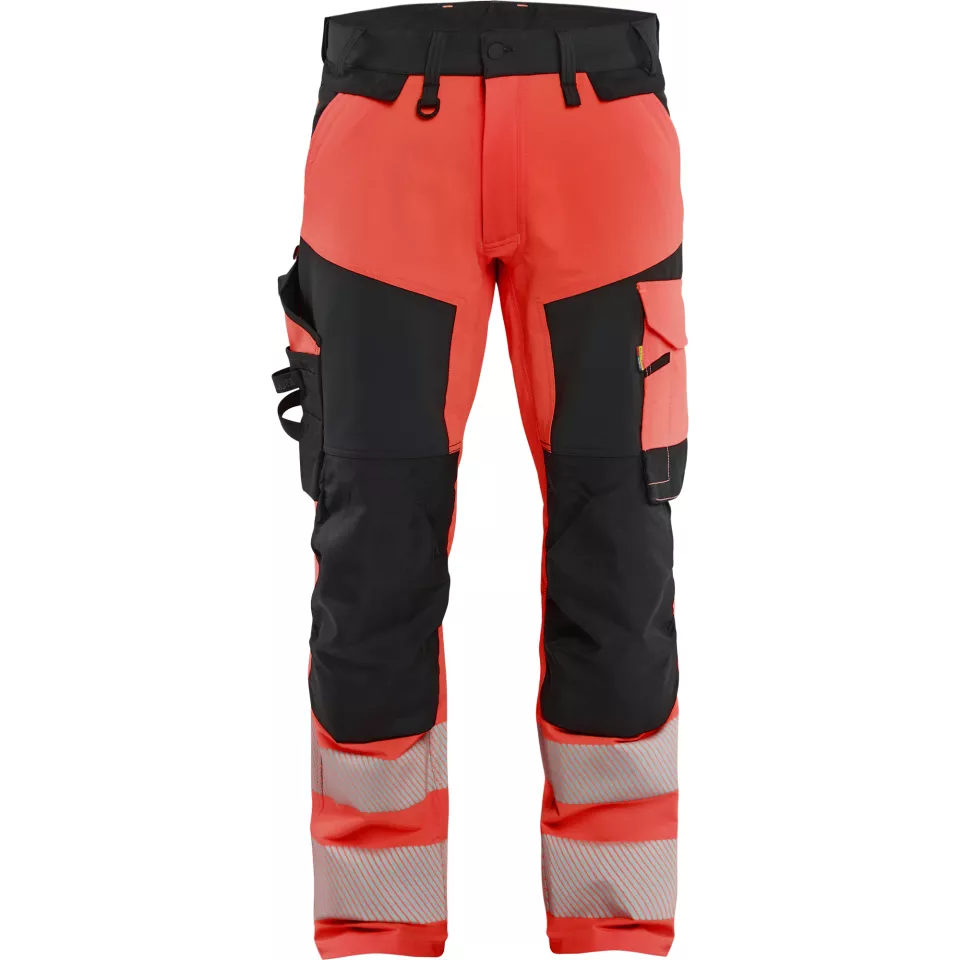 Blaklader 112416485599, Hi-Vis Work Trousers 4-Way Stretch, Hi-Vis Red/Black, image 1, gallery thumbnail
