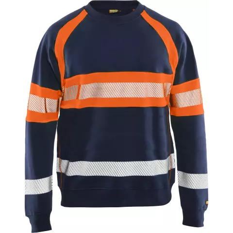 Blaklader High Vis Sweatshirt, Navy Blue/Orange