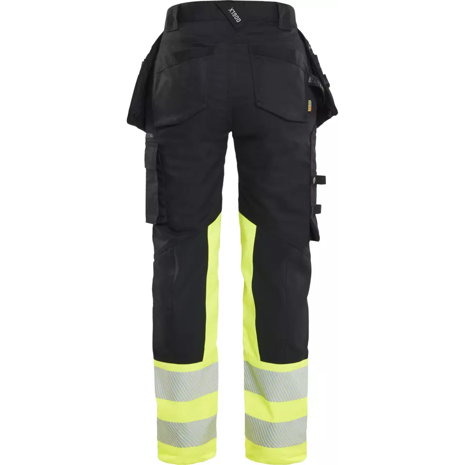 Blaklader 703011499933, High Vis Ladies Stretch Trousers, Black/Yellow, image 3, gallery thumbnail