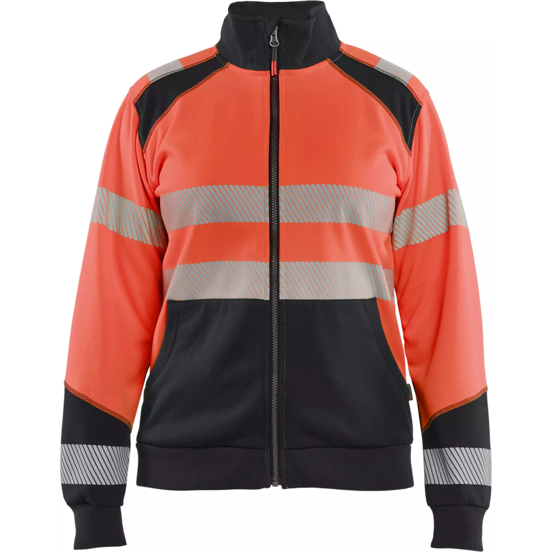 Blaklader 350825285599, High Vis Ladies Zip Sweatshirt, Red/Black