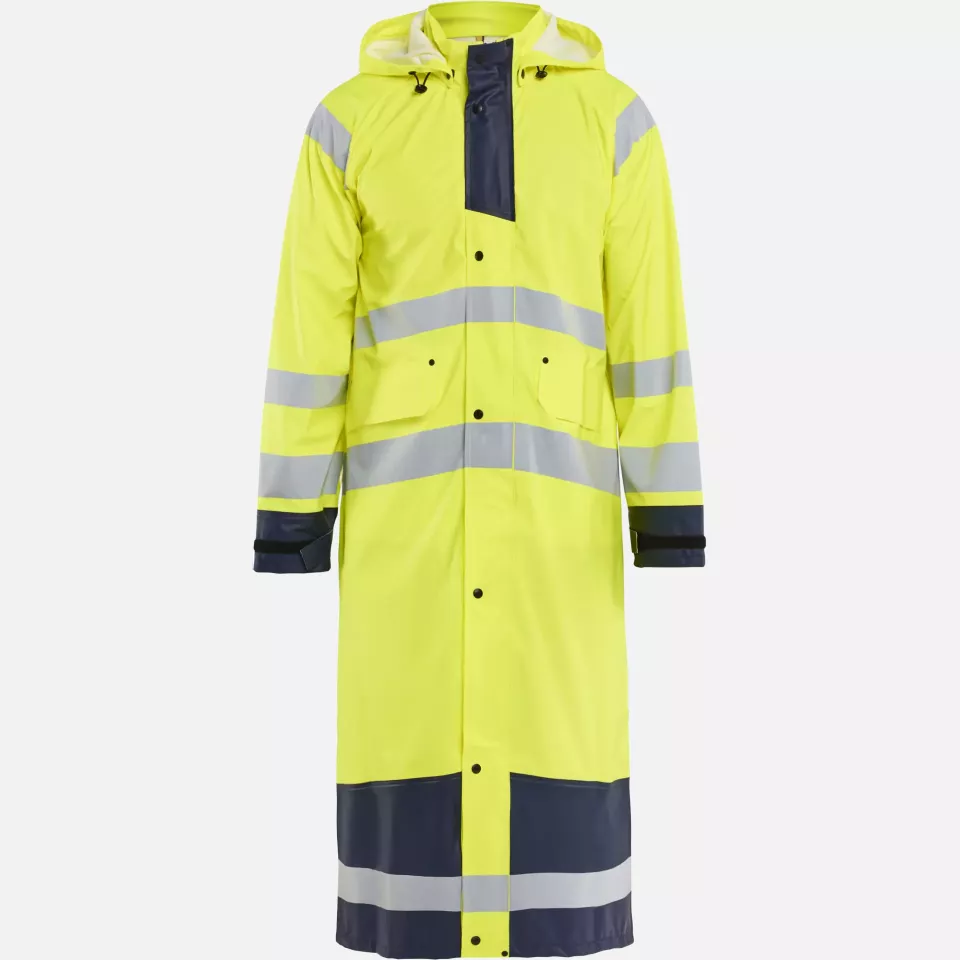 Blaklader 432520003389, High Vis Raincoat, Yellow/Navy, image 1, gallery thumbnail