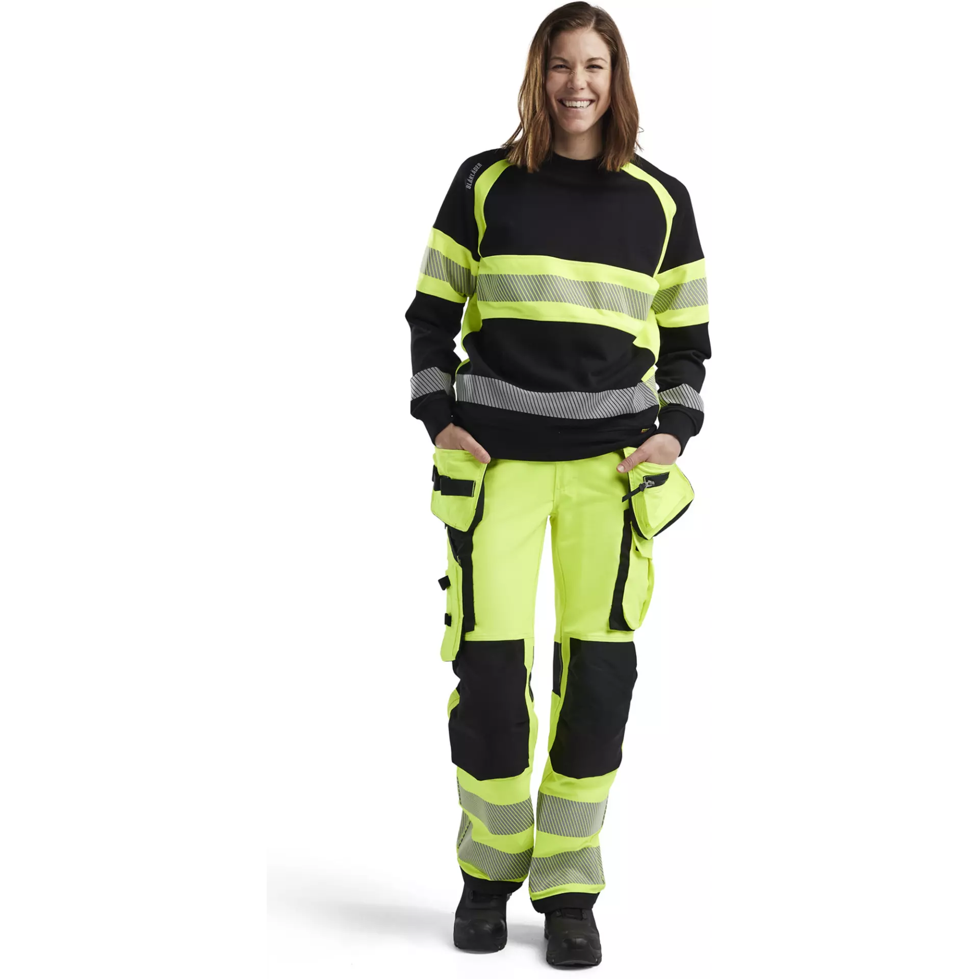 Blåkläder 340911589933, High Vis Women's Sweatshirt, Black/Yellow, image 5