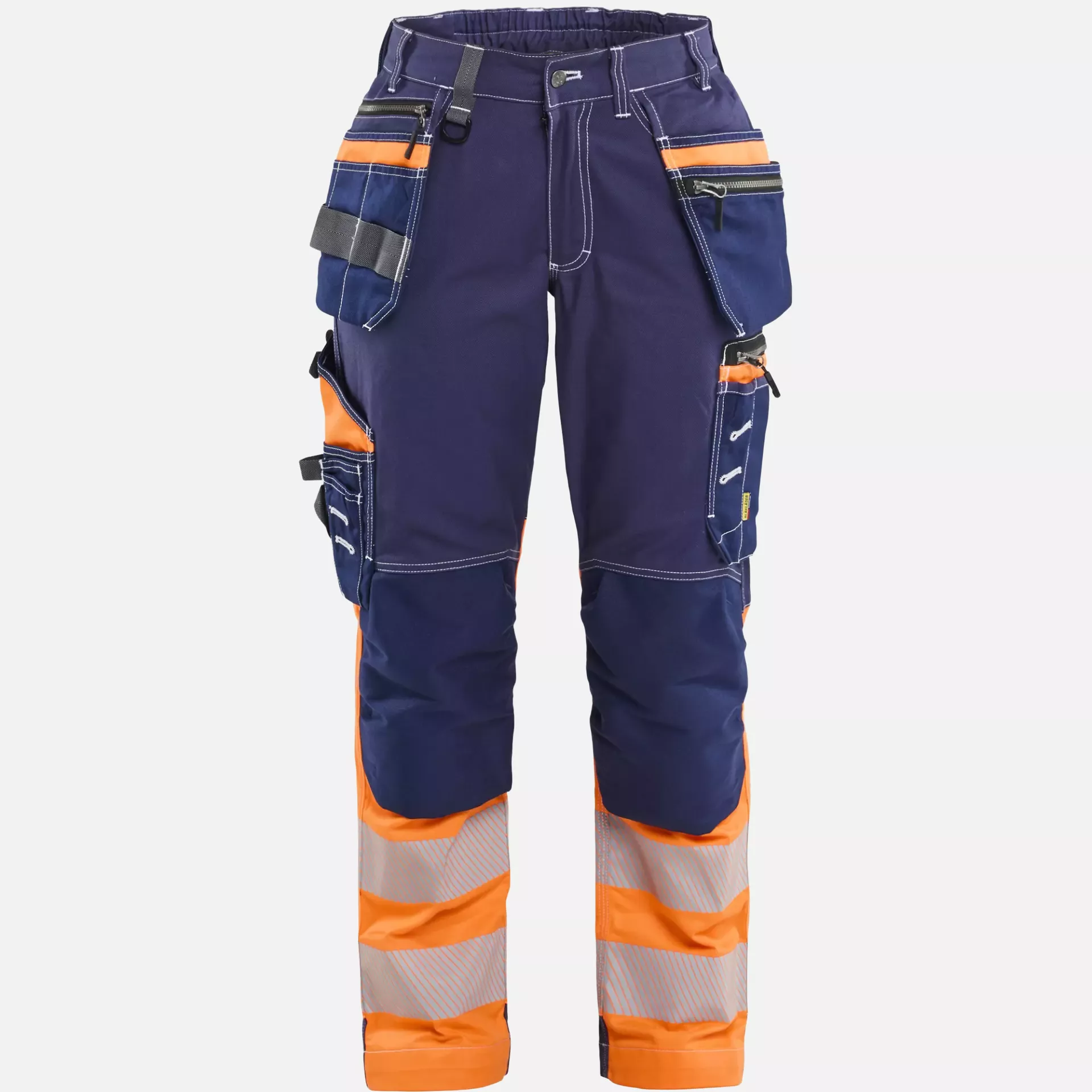 Blaklader 719613708853, High Vis Damen Stretch Arbeitshose, Marineblau/Orange, image 1