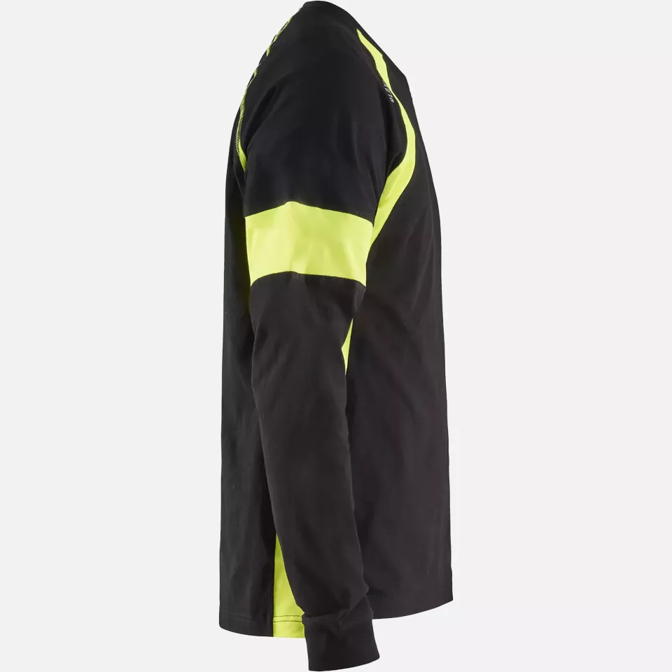 Blaklader 352010309933, Long Sleeve Shirt, Black/Yellow, image 2, gallery thumbnail