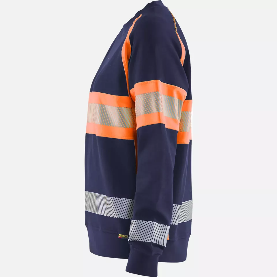 Blaklader 340911588953, High Vis Women's Sweatshirt, Navy Blue/Orange, image 3, gallery thumbnail