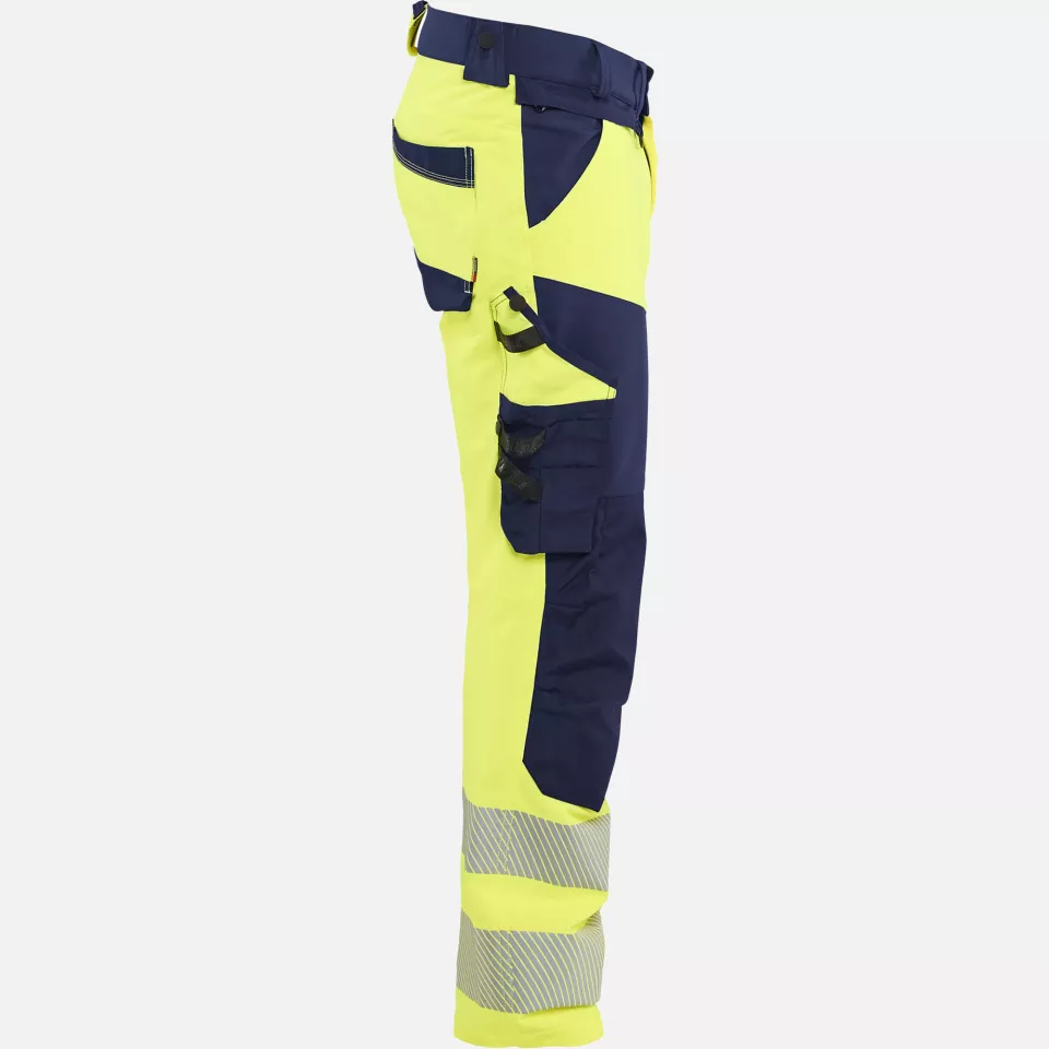 Blaklader 112416483389, Hi-Vis Work Trousers 4-Way Stretch, Hi-Vis Yellow/Navy Blue, image 2, gallery thumbnail