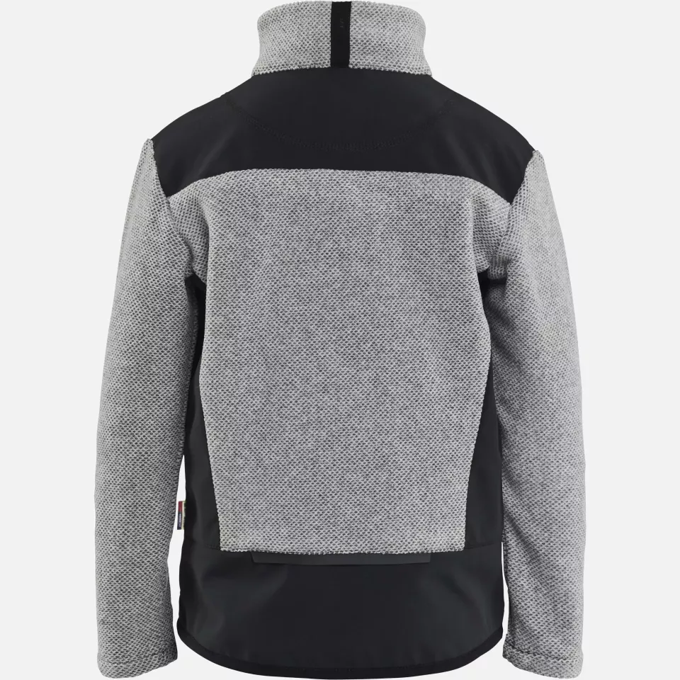Blaklader 520725369099, Kids Knitted Fleece Pullover, Grey Melange/Black, image 4, gallery thumbnail
