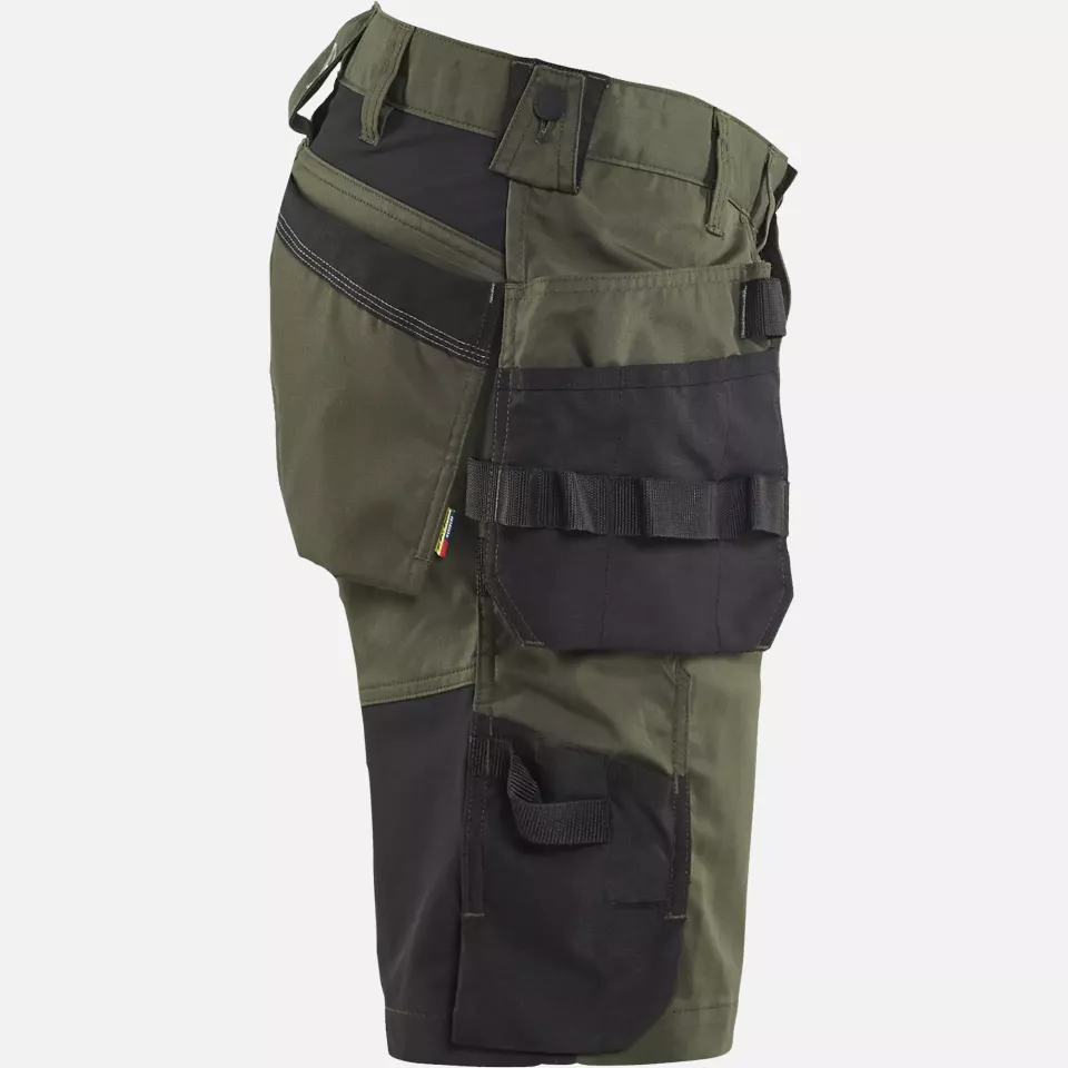 Blaklader 175218324298, Stretch Craftsman Shorts, Forest Green/Black, image 2, gallery thumbnail