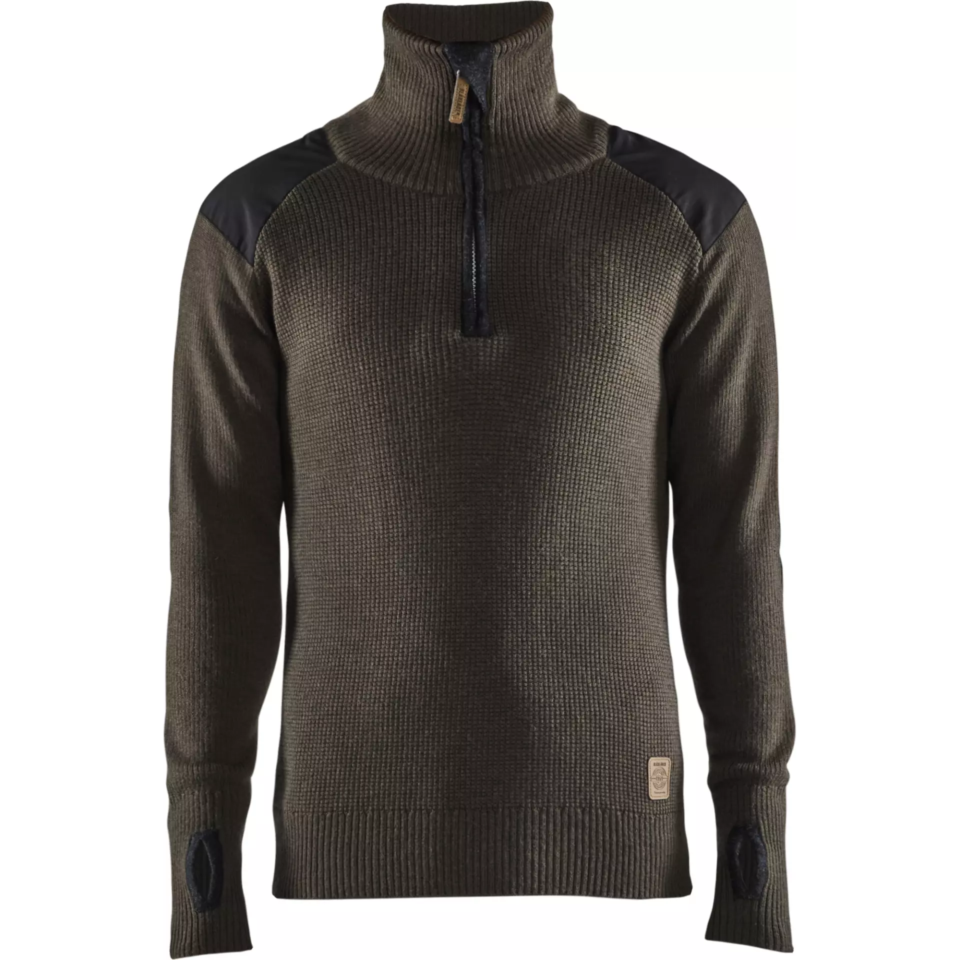 Blaklader 463010714598, Wool Sweatshirt, Dark Olive Green/Dark Grey