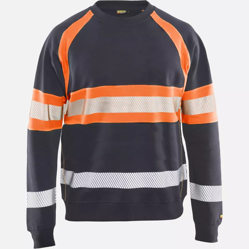 Blaklader 335911589653, High Vis Sweatshirt, Medium Grey/Orange, image 1, gallery thumbnail