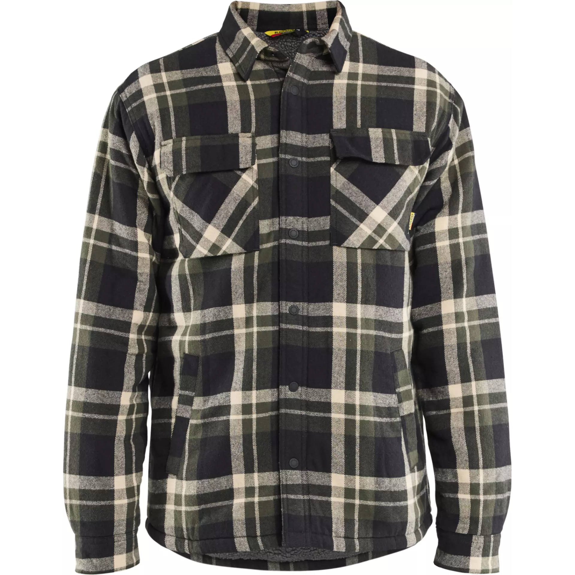 Blaklader 470411684298, Pile Lined Flannel Shirt, Forest Green/Black