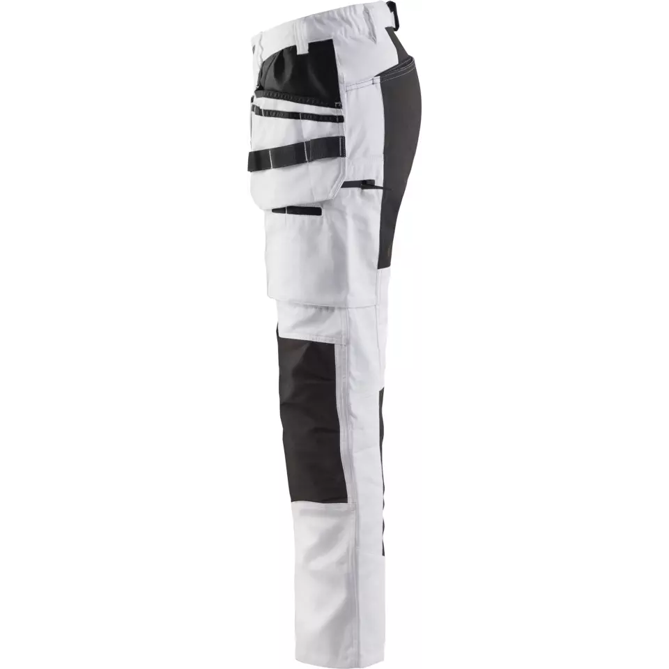 Blåkläder 791010001099, Ladies Painters Trousers with Stretch Inserts, White/Black, image 3, gallery thumbnail