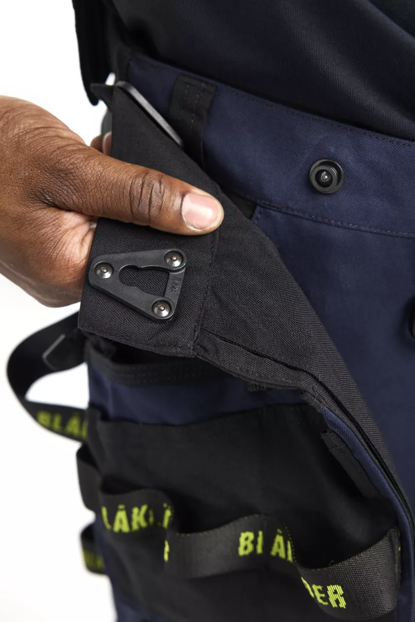 Blaklader 197011498633, STRIKER Craftsman Work Trousers with Stretch, Dark Navy/High Vis Yellow, image 6, gallery thumbnail