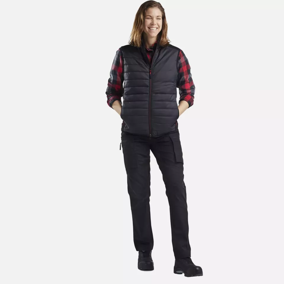 Blaklader 386420309956, Women's Lined Vest, Black/Red, image 5, gallery thumbnail