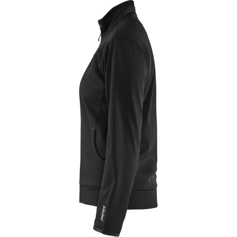 Blåkläder 339425269998, Ladies Zip Sweatshirt, Black/Dark Grey, image 3, gallery thumbnail