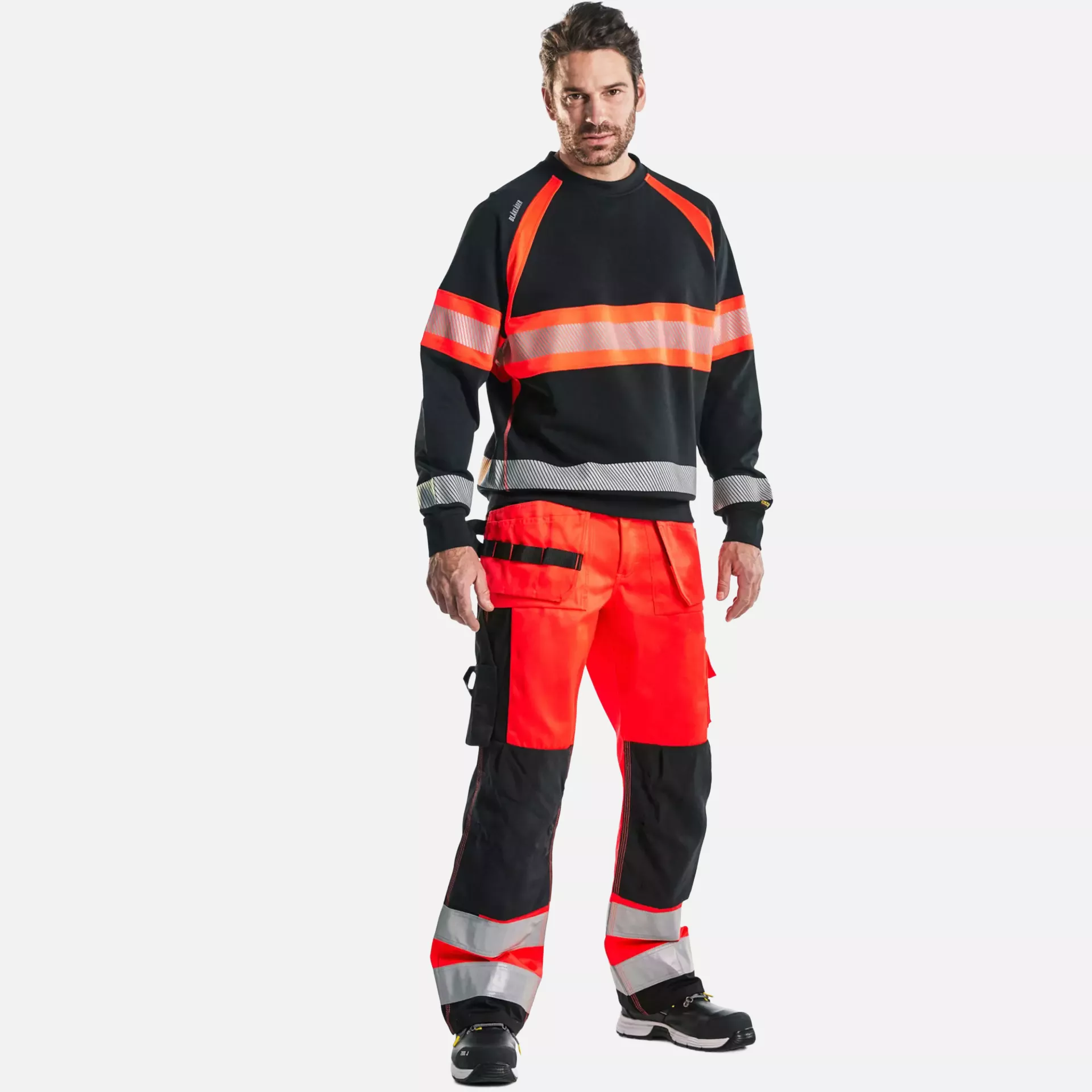 Blaklader 335911589955, High Vis Sweatshirt, Black/High Vis Red, image 5