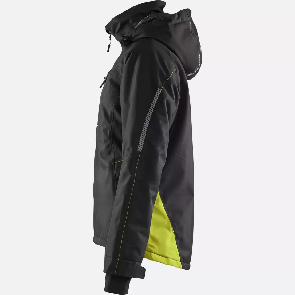 Blaklader 497219779933, Women's Lined Lightweight Winter Jacket, Black/Yellow, image 3, gallery thumbnail