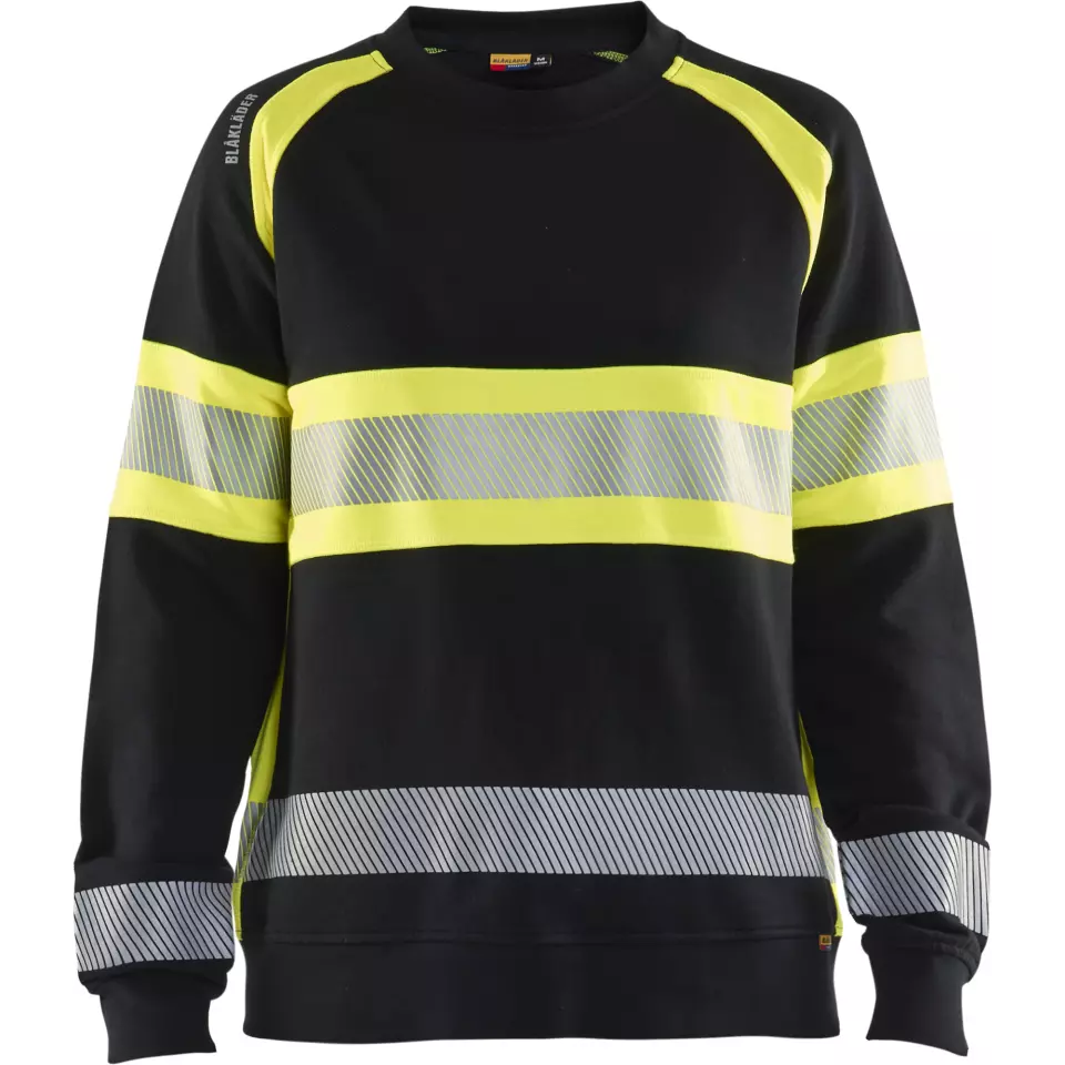 Blåkläder 340911589933, High Vis Women's Sweatshirt, Black/Yellow, image 1, gallery thumbnail