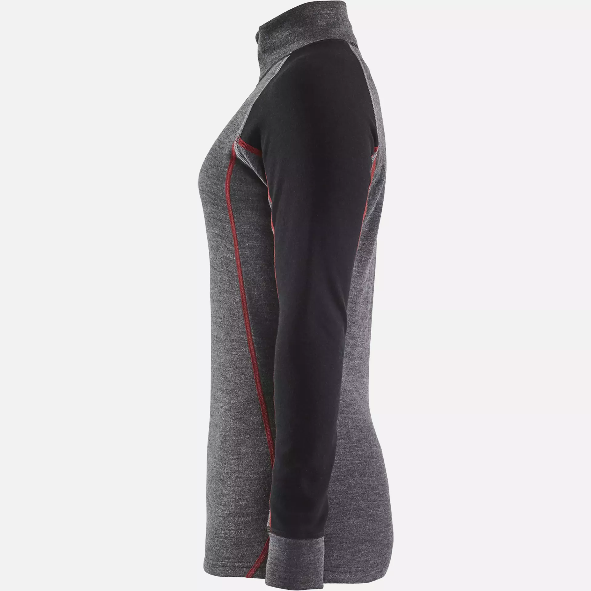 Blaklader 729917369699, XWARM Ladies' Thermal Shirt with Zip, Medium Grey/Black, image 3