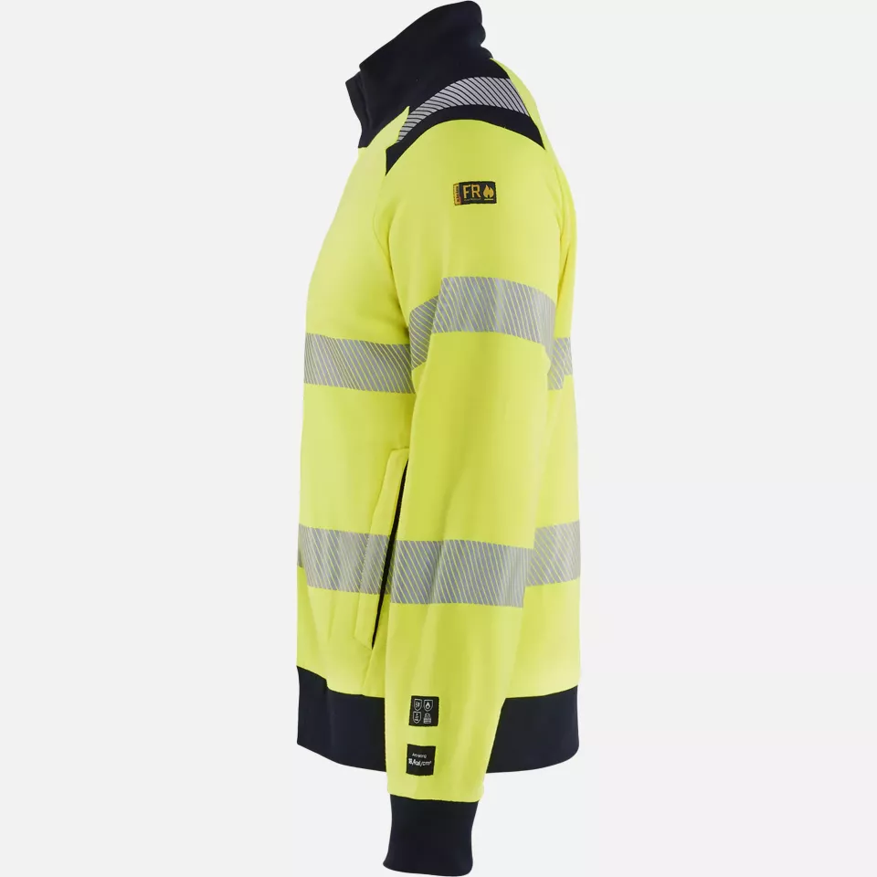 Blaklader 346117623389, Multinorm Sweatshirt with Zip, Yellow/Navy, image 3, gallery thumbnail