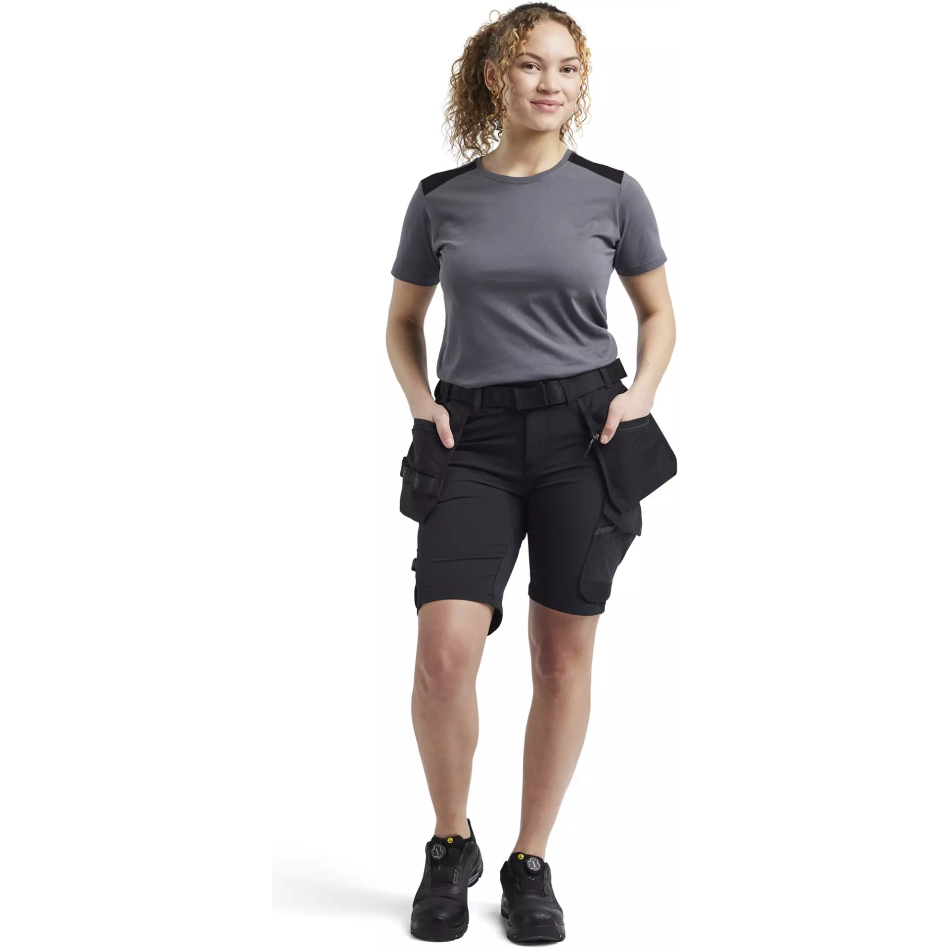 Blåkläder 718316459998, Ladies 4-Way Stretch Craftsman Shorts, Black/Dark Grey, image 5