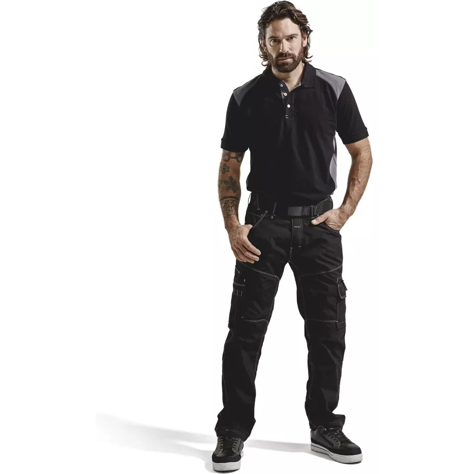Blaklader 332410509994, Polo Shirt, Black/Grey, image 5, gallery thumbnail