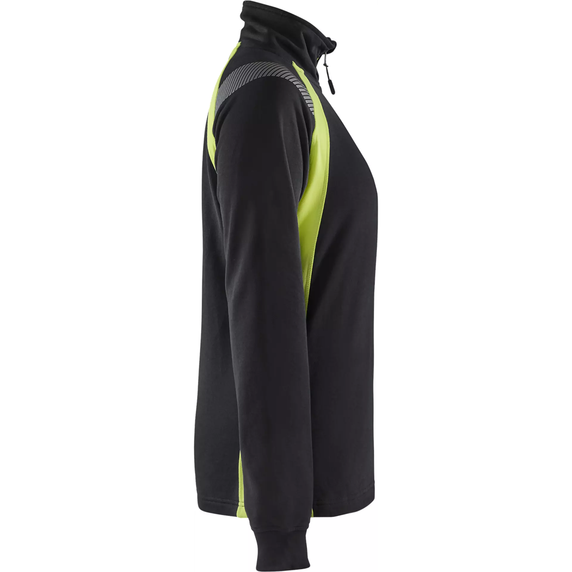 Blaklader 340311589933, Ladies Half Zip Sweatshirt, Black/Yellow, image 2