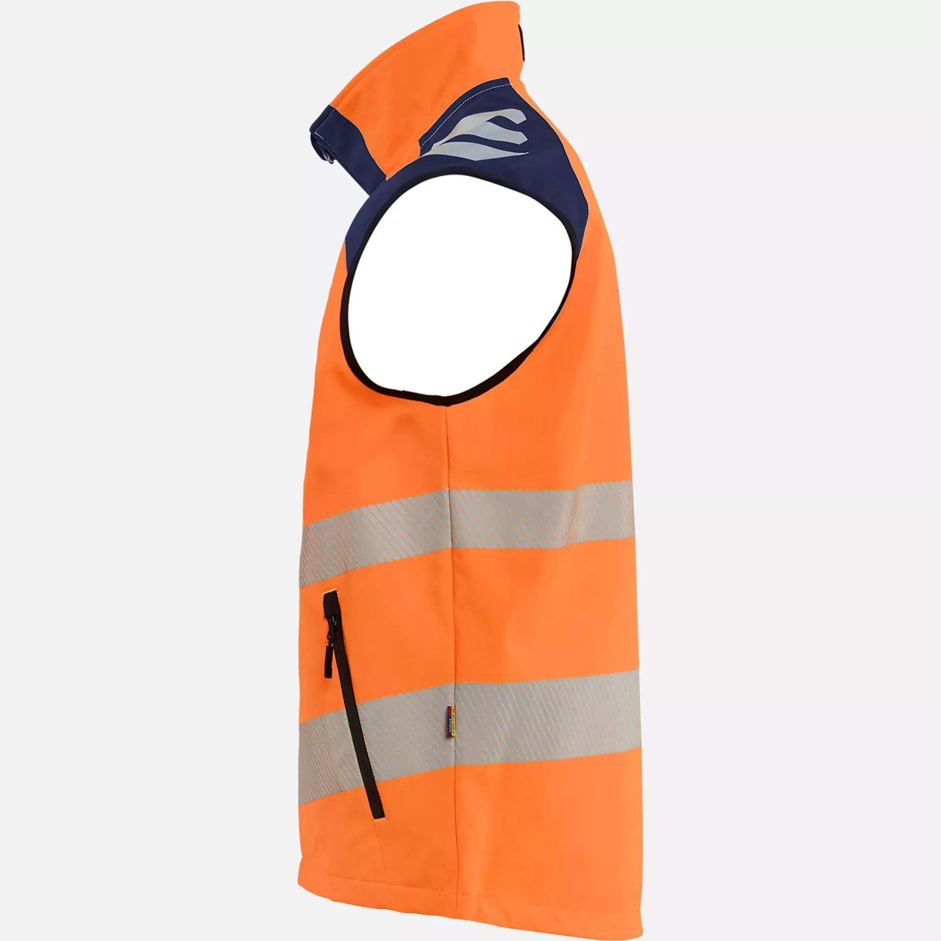 Blaklader 309125135389, Softshellweste Warnschutz, High Vis Orange/Marineblau, image 2