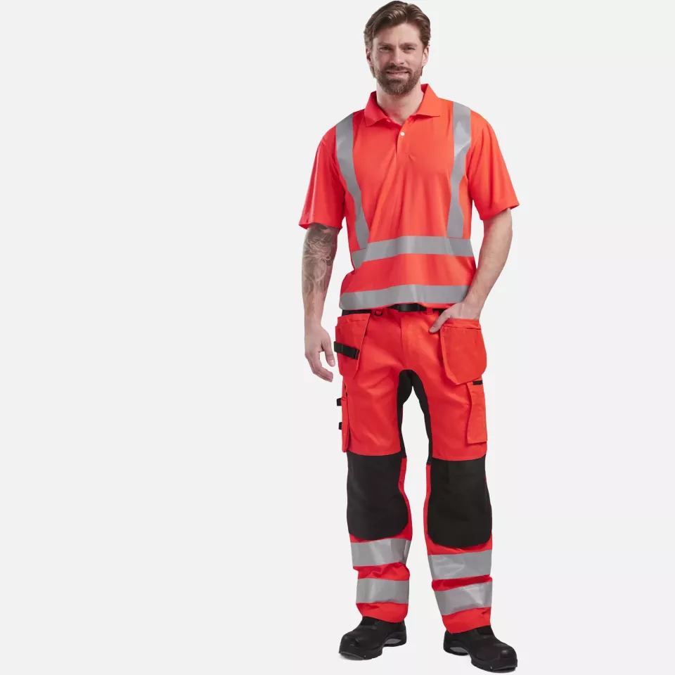 Blaklader 339110115500, High Vis UV Protection Polo Shirt, Red, image 5, gallery thumbnail