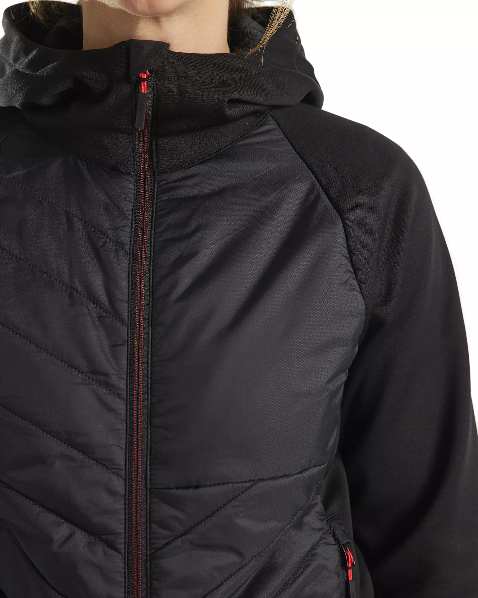 Blåkläder 346425269956, Ladies Hybrid Sweatshirt, Black/Red, image 6