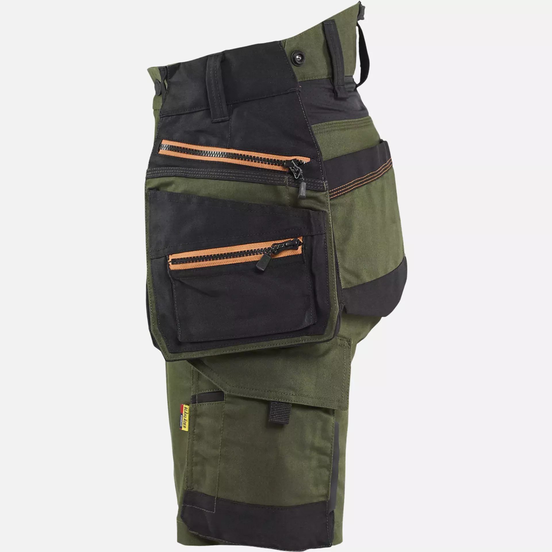 Blaklader 717511494240, STRIKER Ladies Stretch Craftsman Shorts, Forest Green/Rust, image 3