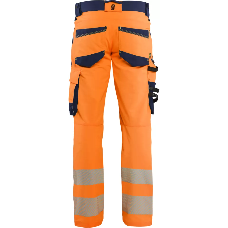 Blaklader 112416485389, Hi-Vis Work Trousers 4-Way Stretch, Hi-Vis Orange/Navy Blue, image 4, gallery thumbnail