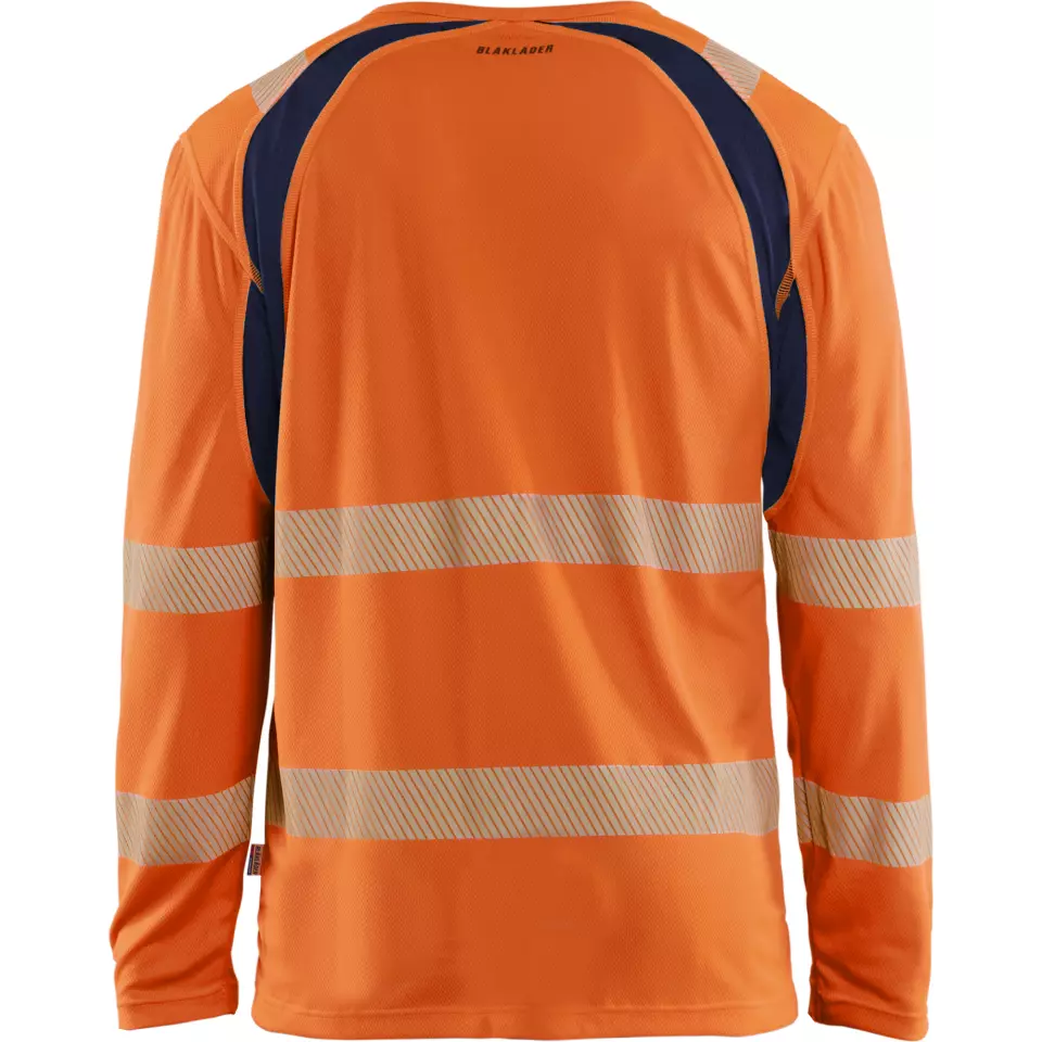 Blåkläder 359910135389, High Vis UV Schutz Langarmshirt, Orange/Marineblau, image 4, gallery thumbnail