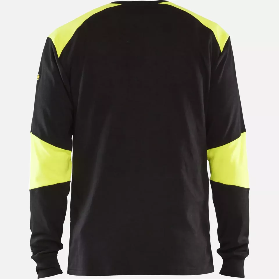 Blaklader 345717618933, Flame Resistant Long Sleeve Shirt, Navy/Yellow, image 4, gallery thumbnail