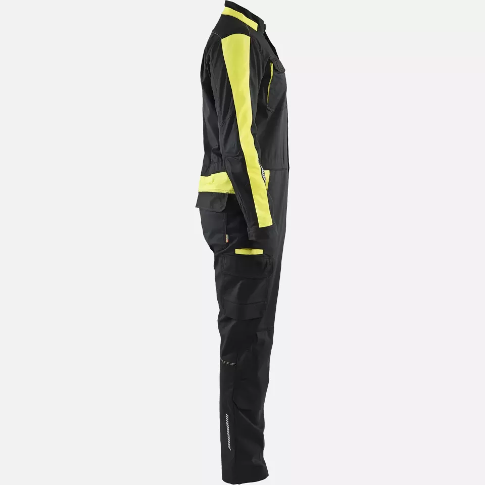 Blaklader 614418329933, Industrial Stretch Coverall, Black/Yellow, image 2, gallery thumbnail