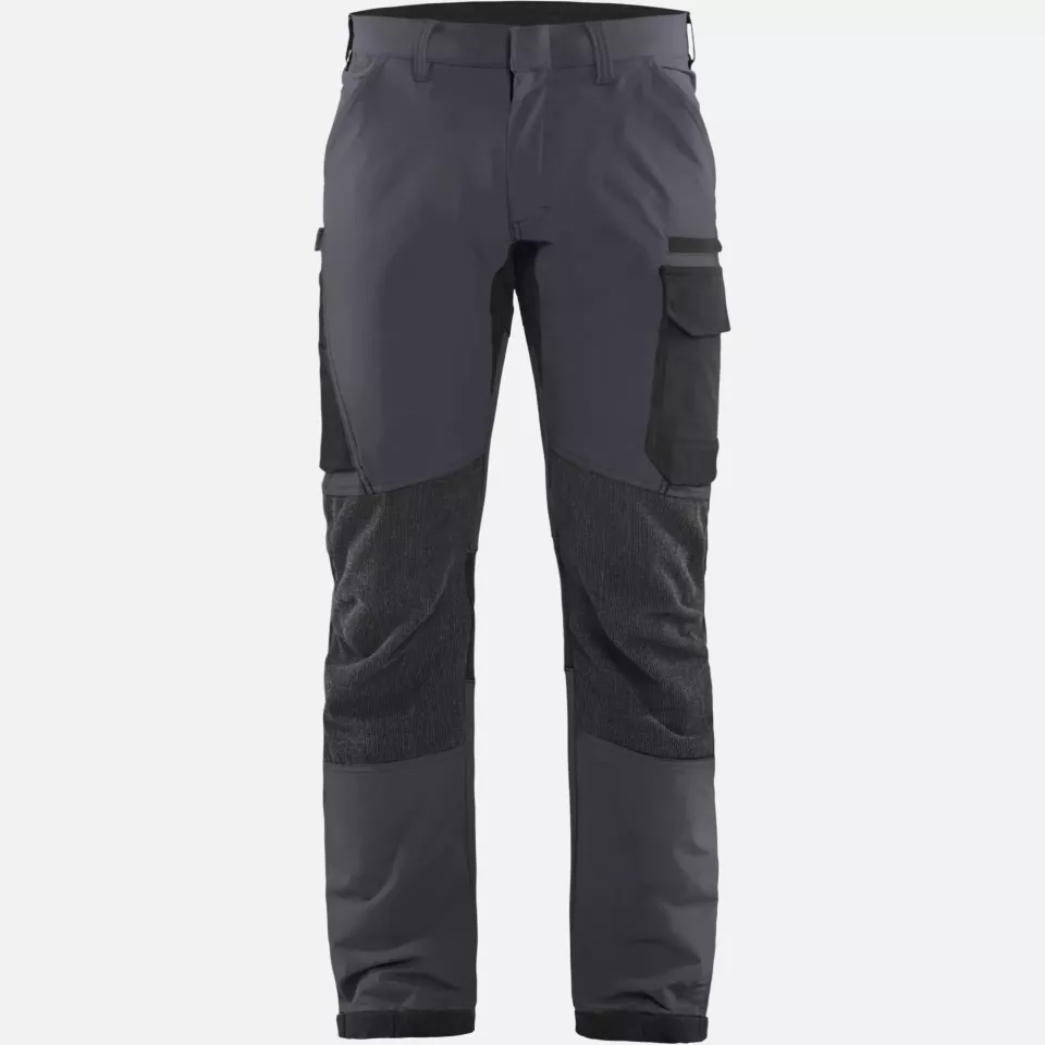 Blaklader 142216459699, 4-Way Service Stretch Work Trousers, Medium Grey/Black, image 1, gallery thumbnail