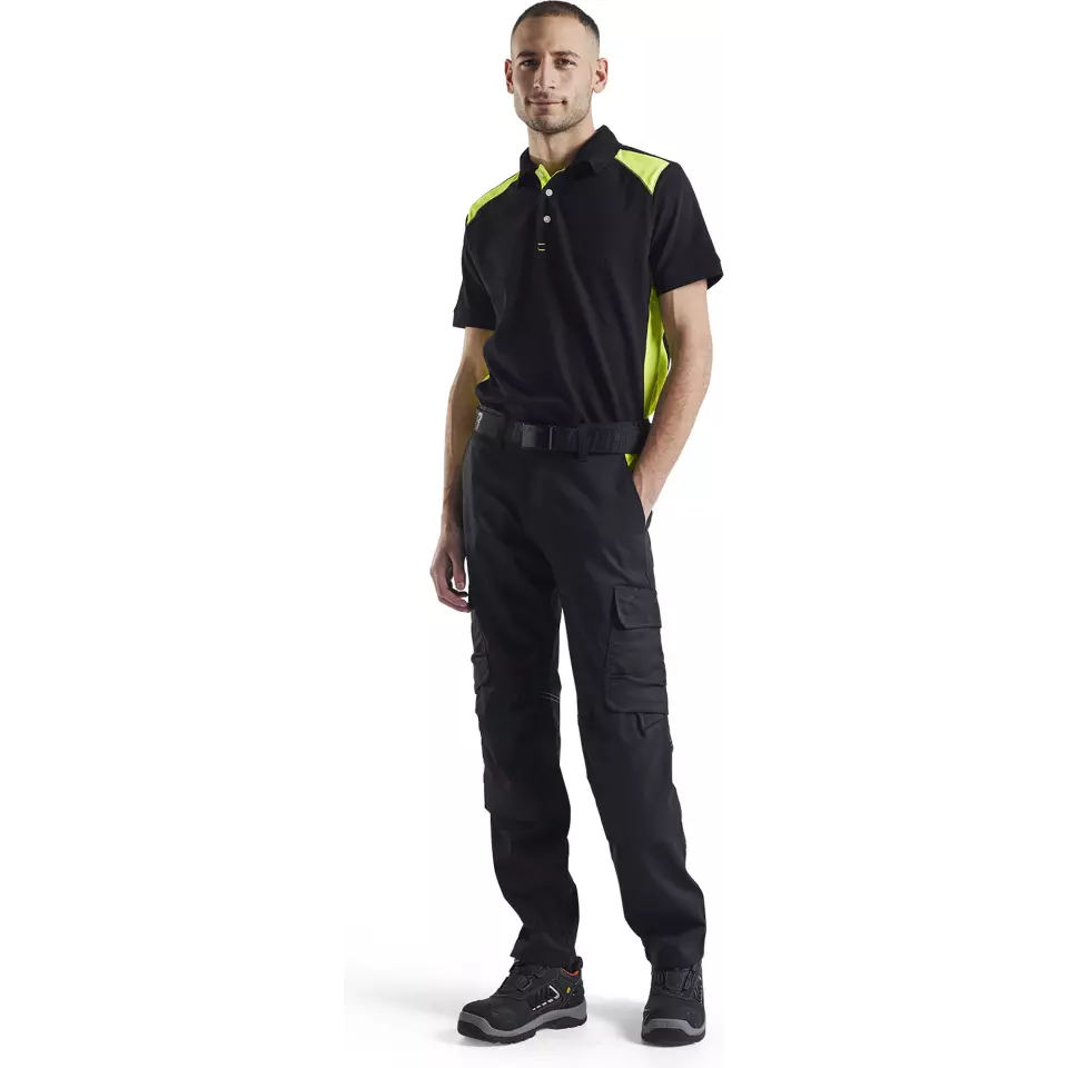 Blaklader 332410509933, Polo Shirt, Black/Yellow, image 5, gallery thumbnail