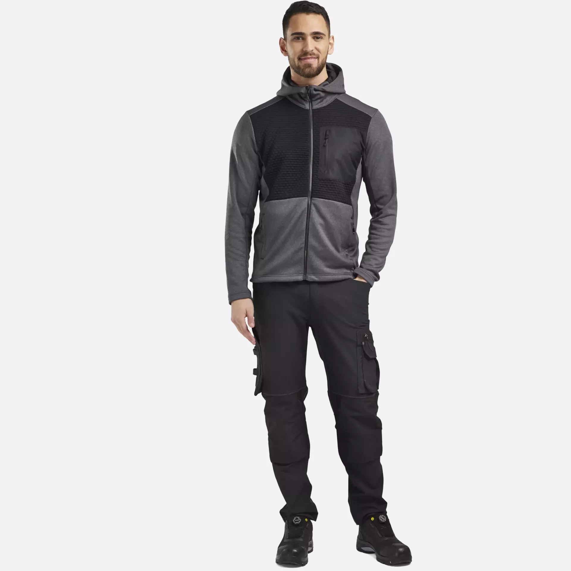 Blaklader 354025339991, Hooded Sweatshirt with Zip, Black Melange, image 5