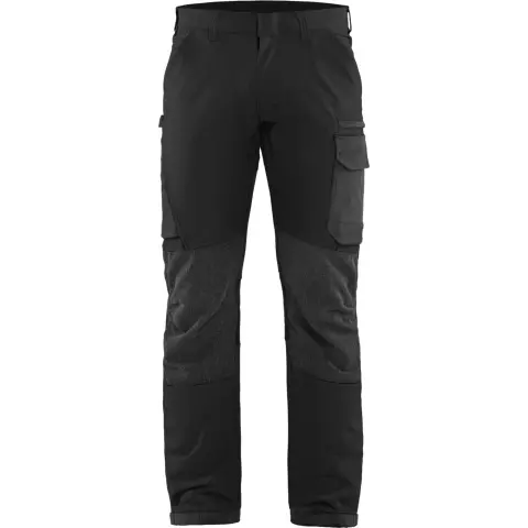 Blaklader 4-Way Service Stretch Work Trousers, Black/Dark Grey