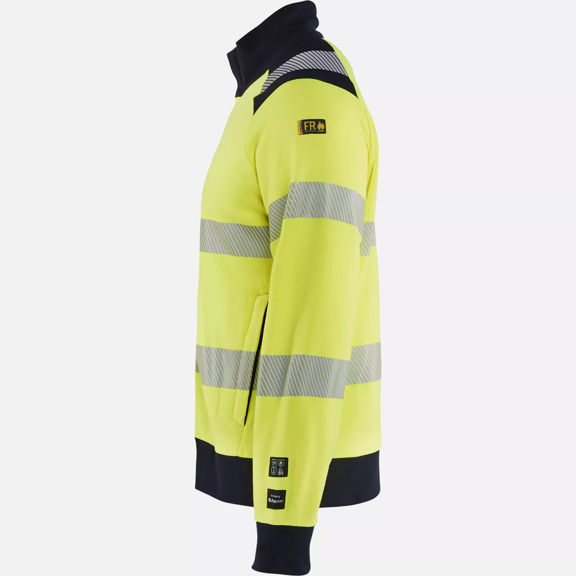 Blaklader 346117623389, Multinorm Sweatshirt with Zip, Yellow/Navy, image 3