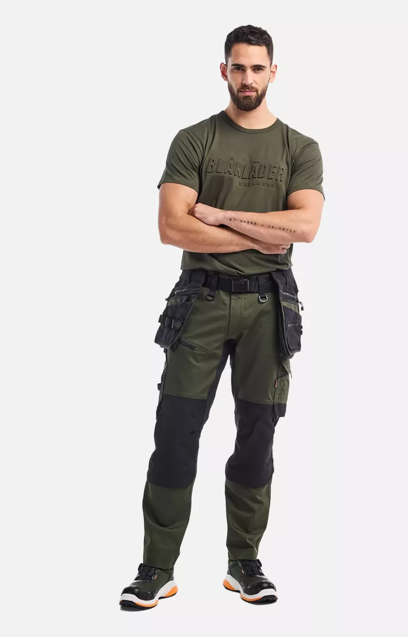 Blaklader 197011494298, STRIKER Stretch Craftsman Work Trousers, Forest Green/Black, image 10, gallery thumbnail