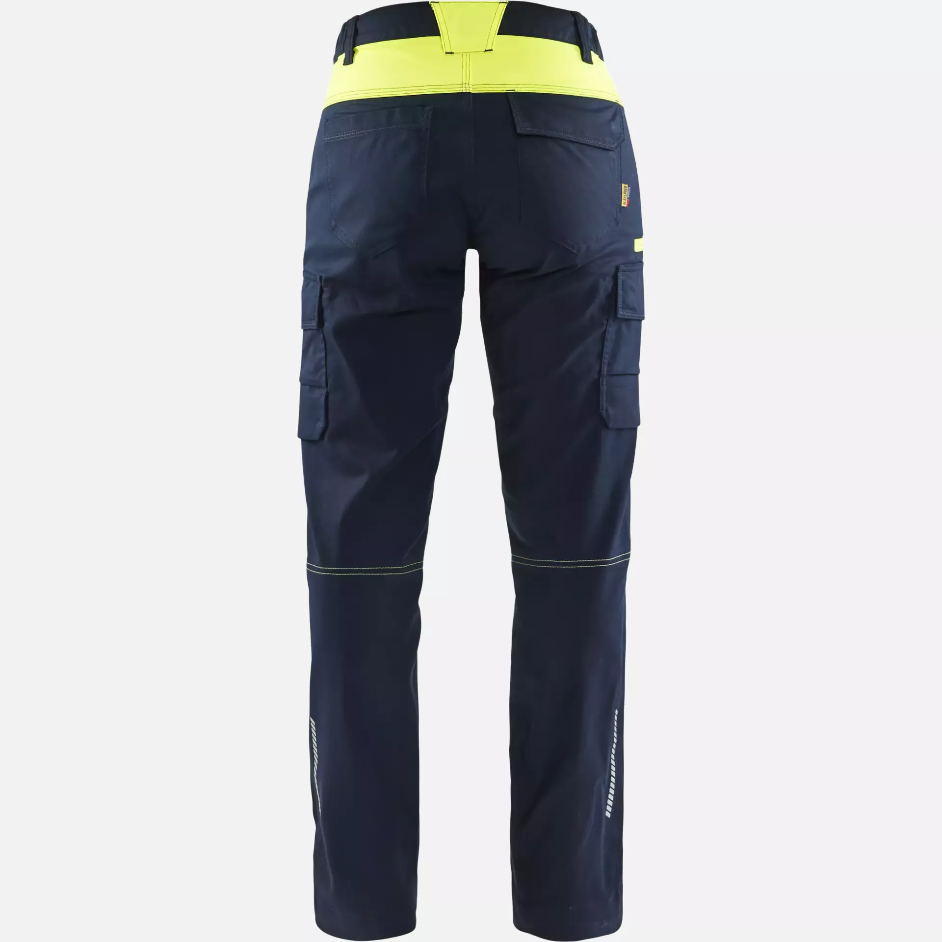 Blaklader 714418328633, Ladies Stretch Industry Work Trousers, Dark Navy/Yellow, image 4