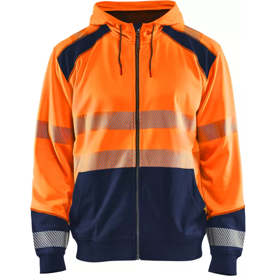 Blaklader 354625285389, High Vis Hooded Sweatshirt, Orange/Navy Blue