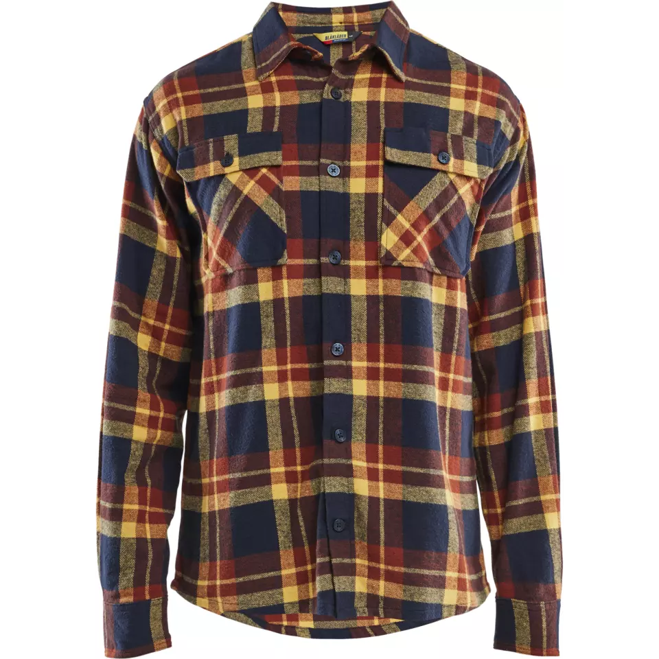Blaklader 328811685986, Flannel Shirt, Rust Red/Dark Blue