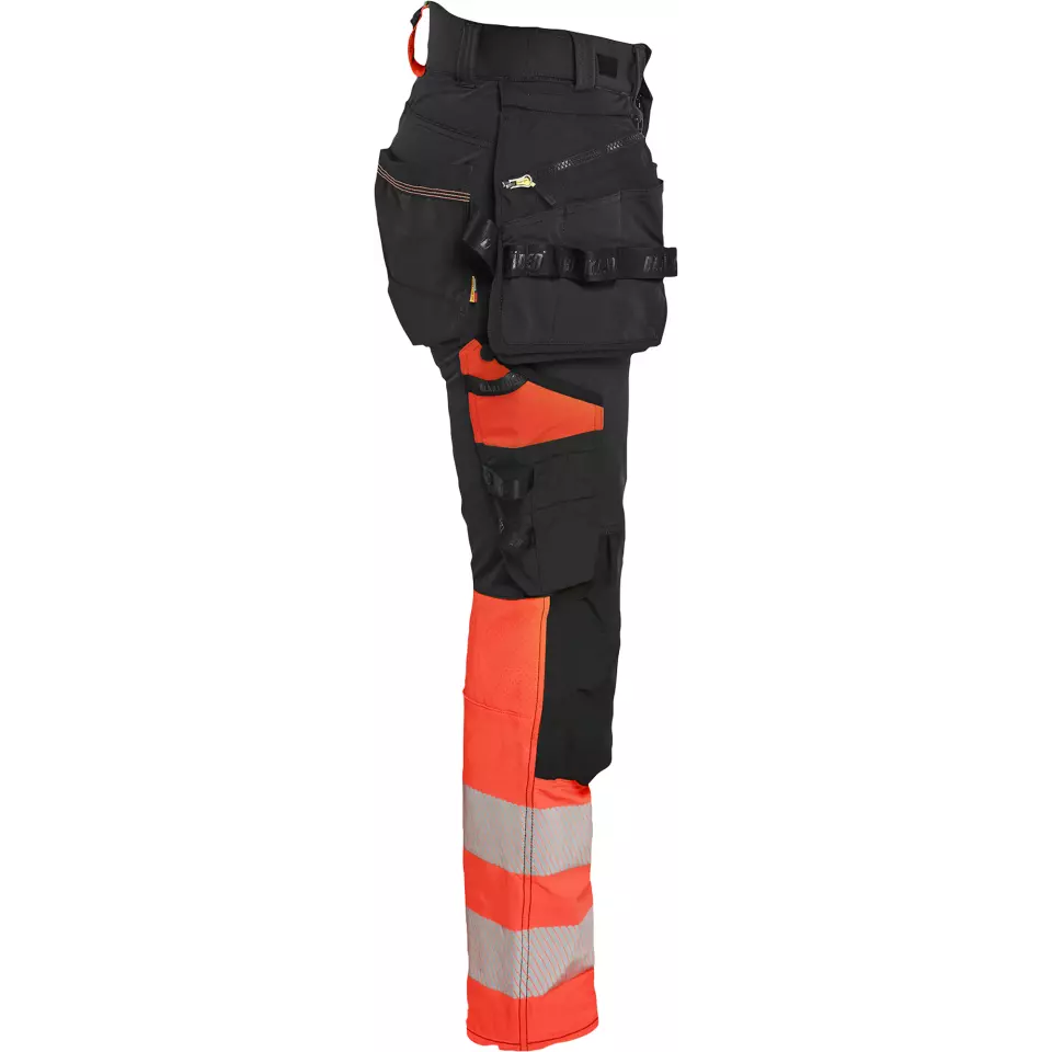 Blaklader 702516489955, High Vis Women's 4-Way Stretch Trousers, Black/High Vis Red, image 2, gallery thumbnail