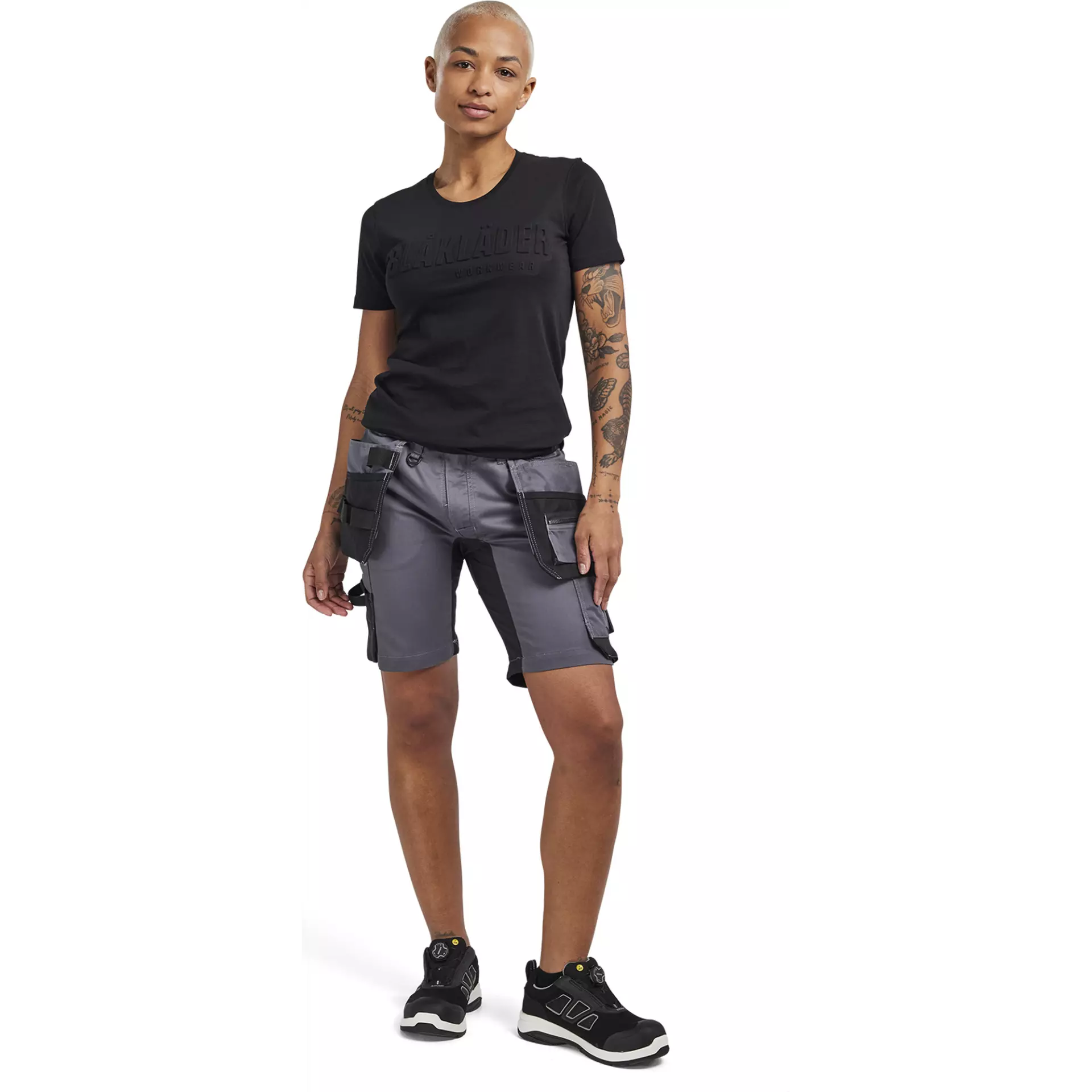 Blaklader 713318329600, Ladies Stretch Craftsman Shorts, Medium Grey, image 5