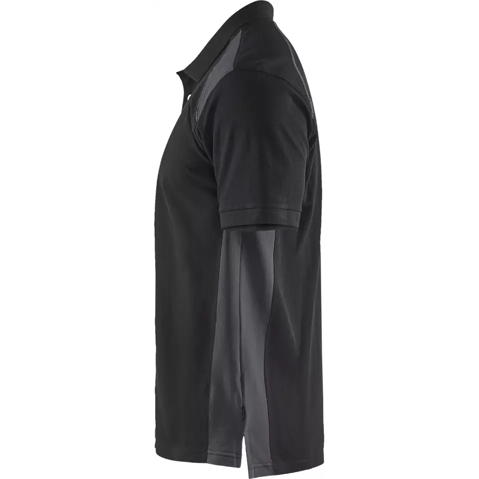 Blaklader 332410509996, Polo Shirt, Black/Medium Grey, image 3, gallery thumbnail